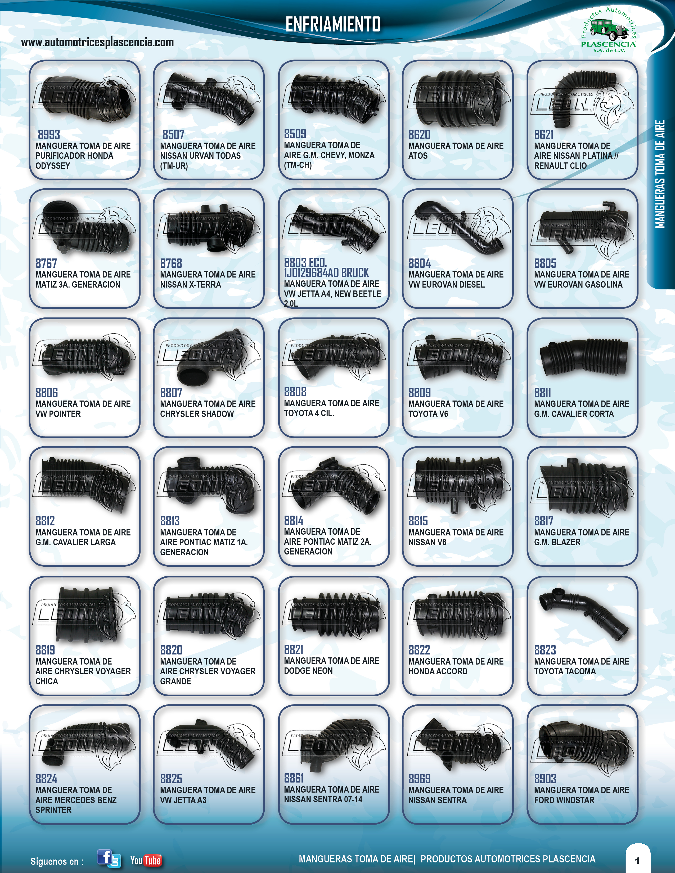 MANGUERAS TOMA DE AIRE